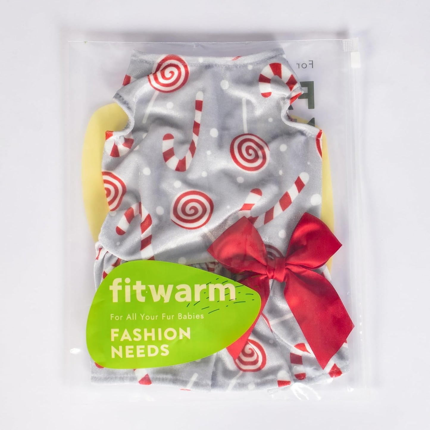 Christmas Candy Canes Dog Dress, Cute Dog Christmas Outfit, Doggy Clothes for Small Dogs Girl, Pet Apparel, Silver, Red, White, Large