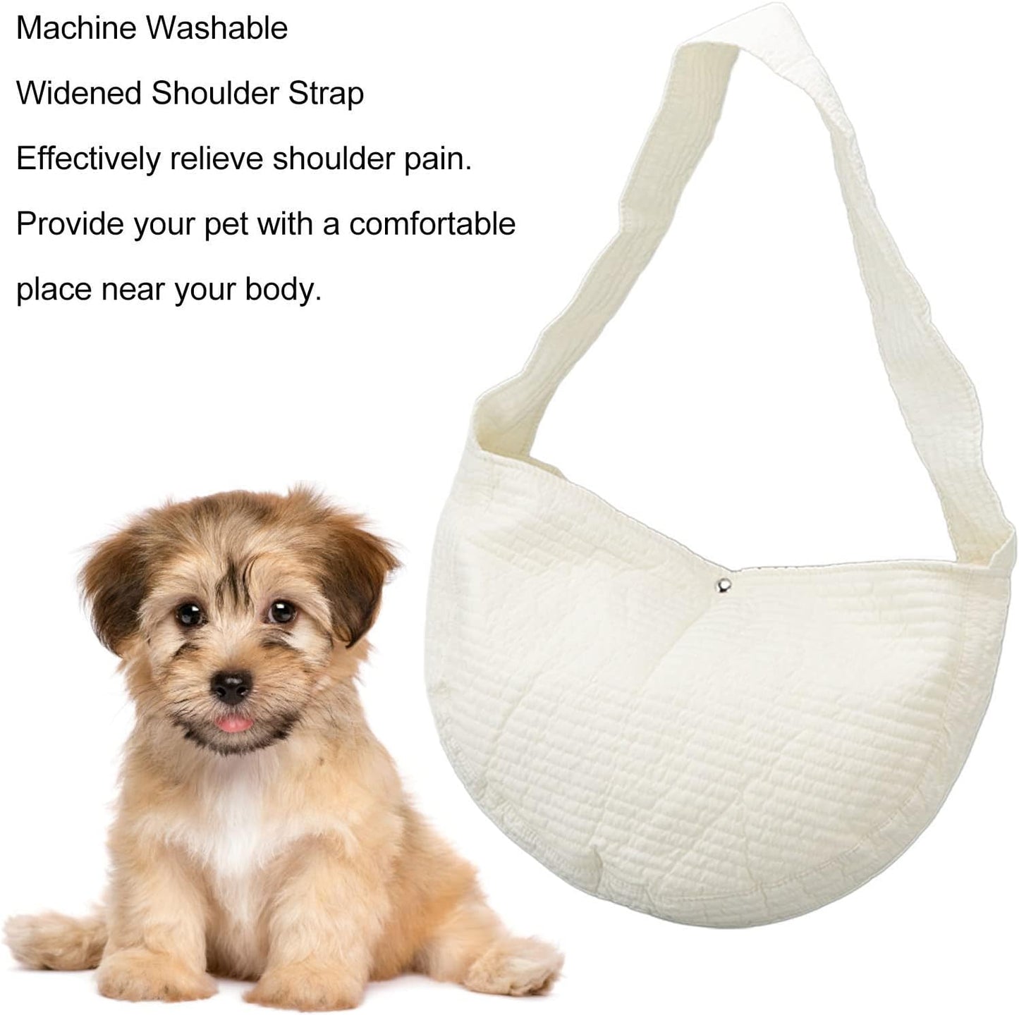 Dog Sling Carrier, Portable One Shoulder Pet Backpack Cat Carrier Bag with Widened Shoulder Strap for Outdoor Travel Small Dogs Puppy Cat (L)