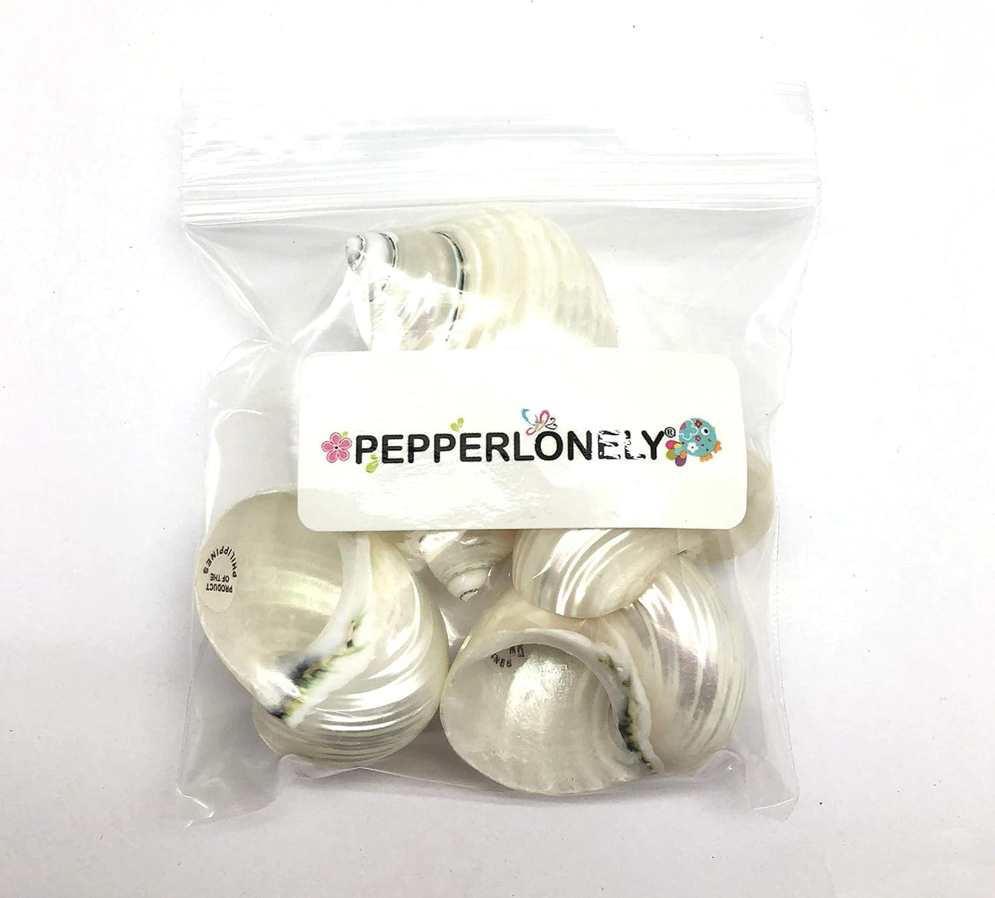 5PC Pearlized Silver Mouth Turbo, Hermit Crab Sea Shells, 1-1/2 Inch ~ 2 Inch