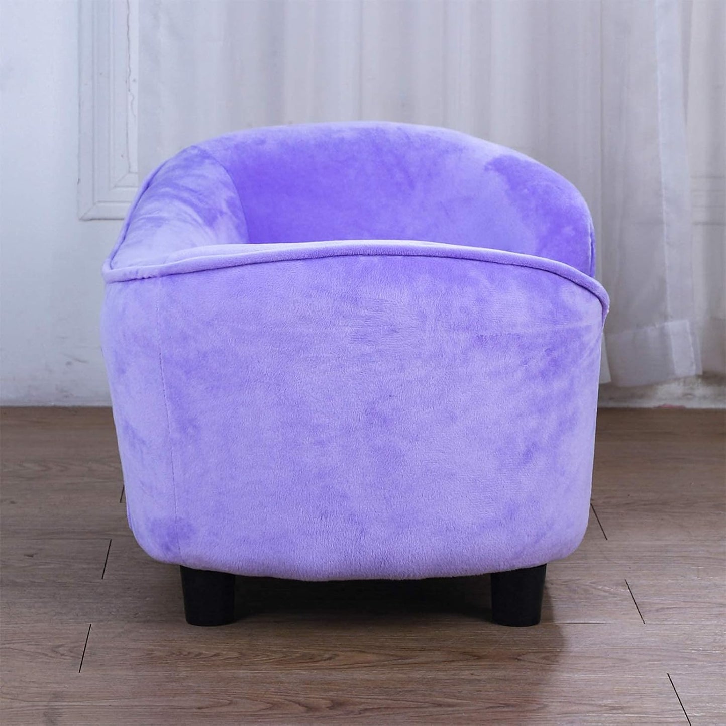 Pet Bed Sofa, Velvet Couch with Removeable Washable Cushion for Small Dog Cat (Purple)