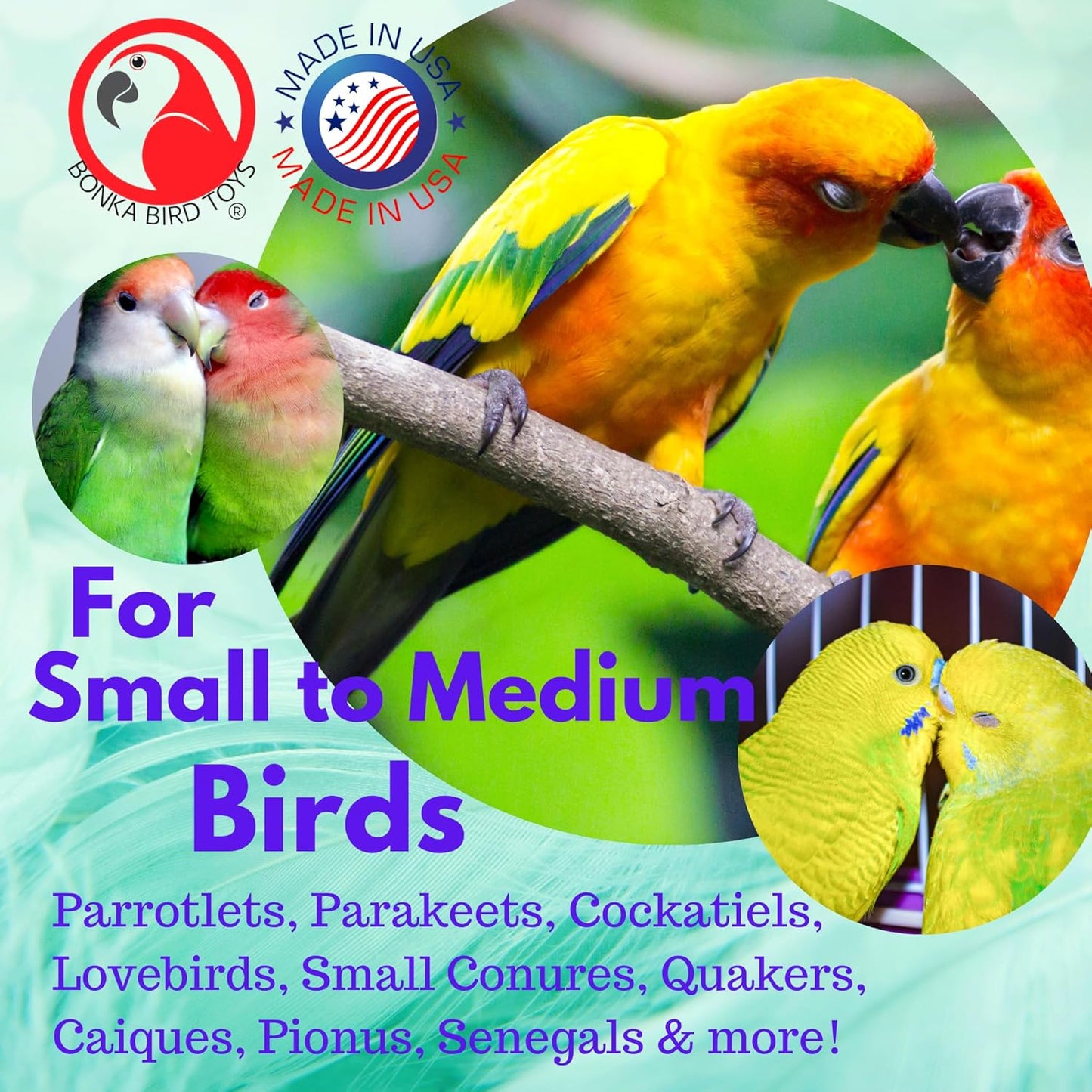 1931 Three Cake, 11.75" Hanging Bird Toy with Sola Balls, Cupcake Cups, Wooden Beads, Bell, and Straw, Chewable and Shreddable, Safe for Parrots, and Small Birds