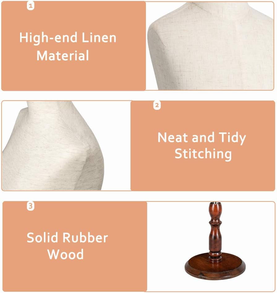 Upgraded Kid Dress Form, 2-3 Years Old, 3-4 Years Old, Toddler Mannequin Torse with Adjustable Rubber Wood Stand for Dress Jewelry Display (3-4 Years Old)