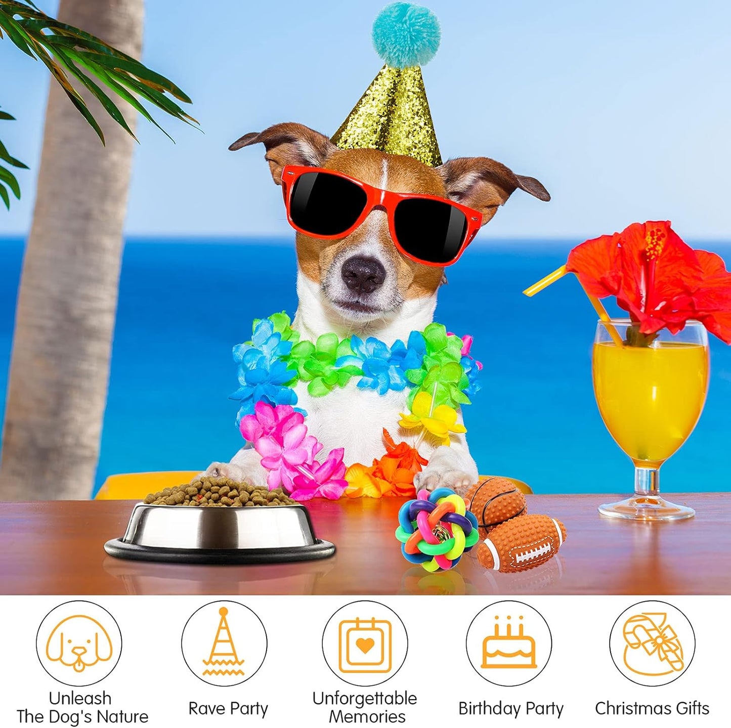 4 Pieces Dog Birthday Hat for Pets Christmas Party Decoration Accessories Pet Headband Hats Charms Grooming Accessories (Gold, Silver, Blue, Green)