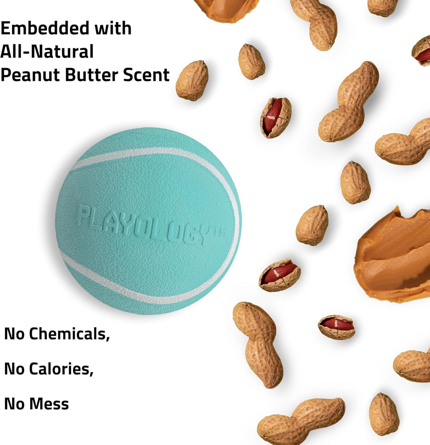 Squeaky Dog Toy | Durable Rubber Interactive Dog Ball | Peanut Butter Scented Fetch Ball for Medium Dogs | Floating Dog Toy Made from Non Toxic Materials