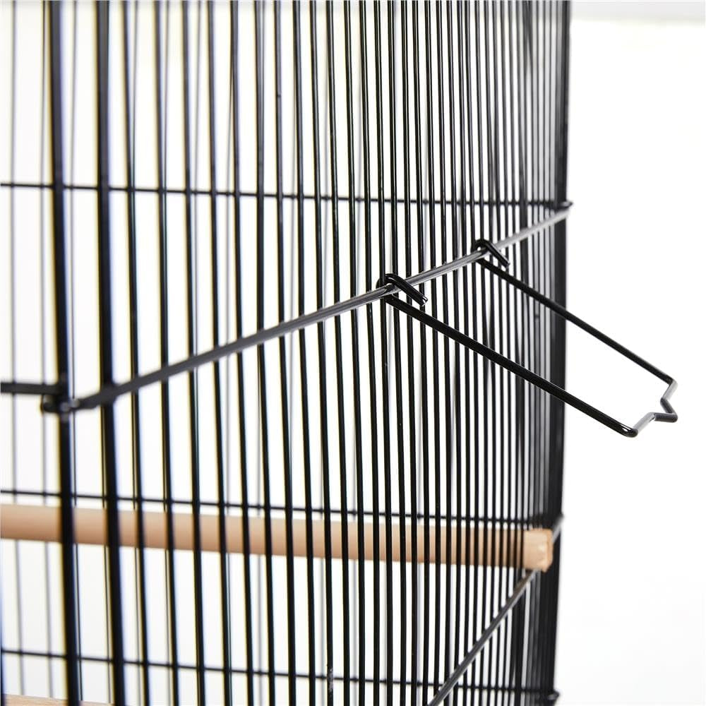 65-Inch Flight Bird Cages for Lovebirds Canaries Parrots Parakeets Budgies Finches Cockatiels Conures with Detachable Rolling Stand, Black