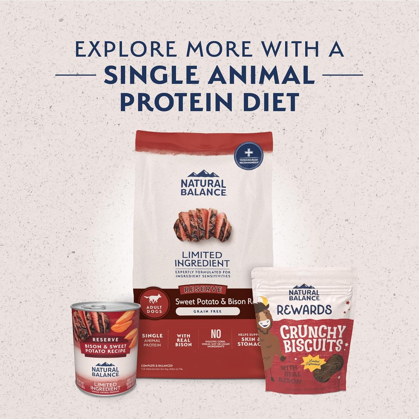 Limited Ingredient Adult Grain-Free Dry Dog Food, Reserve Sweet Potato & Bison Recipe, 4 Pound (Pack of 1)