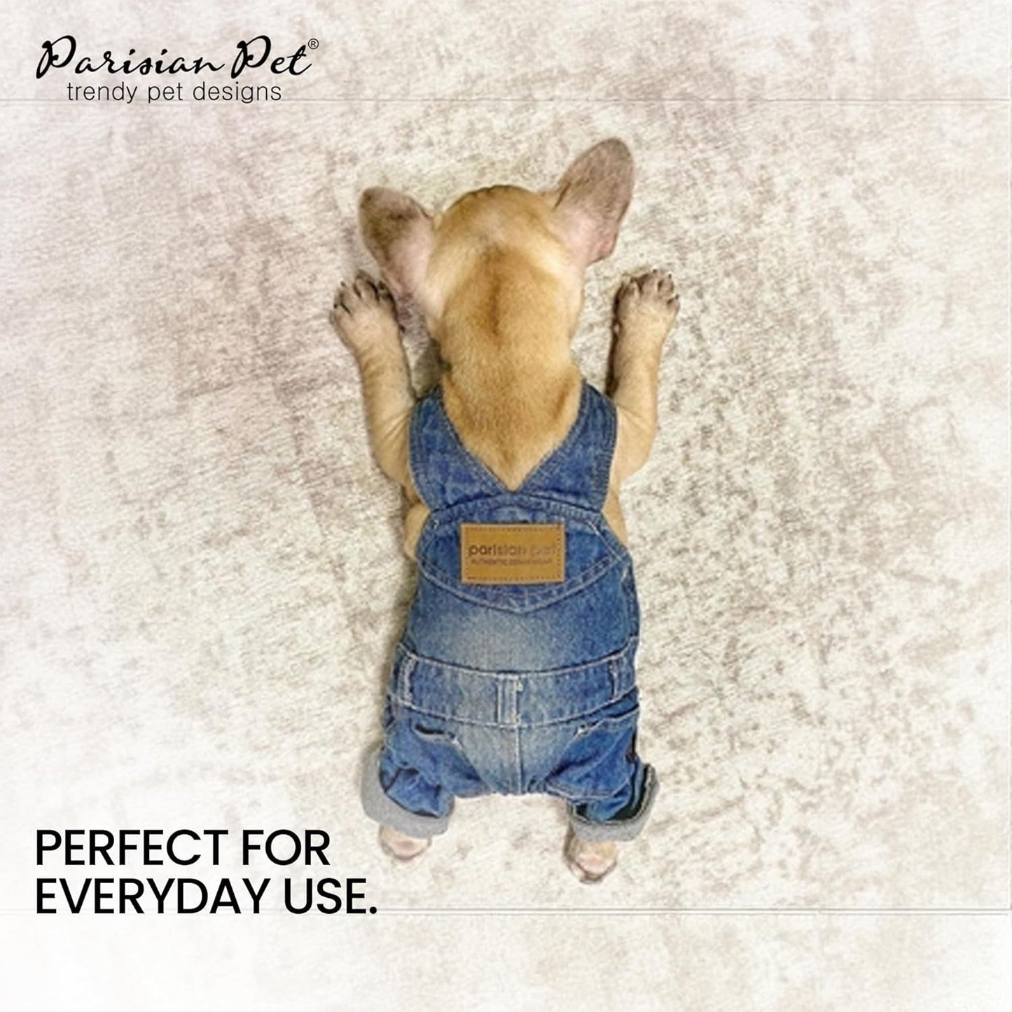 Denim Overall - Blue Dog Jeans Outfit - Breathable Puppy Jumpsuit Costumes - Machine Washable Overall for Dogs - Dog Clothes for Medium Sized Dogs - M