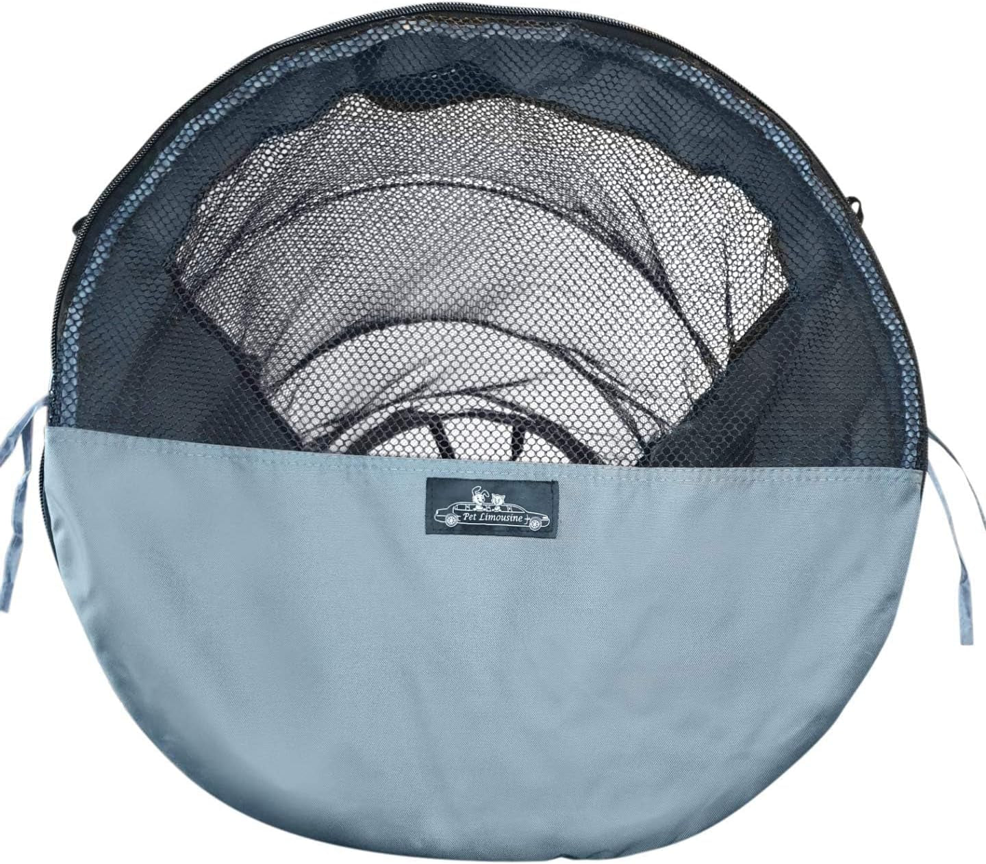 Pet Tube Soft Car Crate Large Kennel the Safe Dog and Cat Travel Mobile Home Pet Limo with Seat Belts and Storage Bag 47Lx24H Grey Color