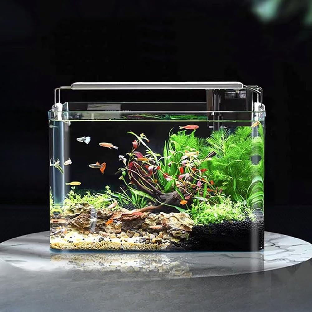 0.9 Gallon Aquarium Fish Tank,Rimless Aquarium Tank,7.1" L × 5.1" W × 5.9" H