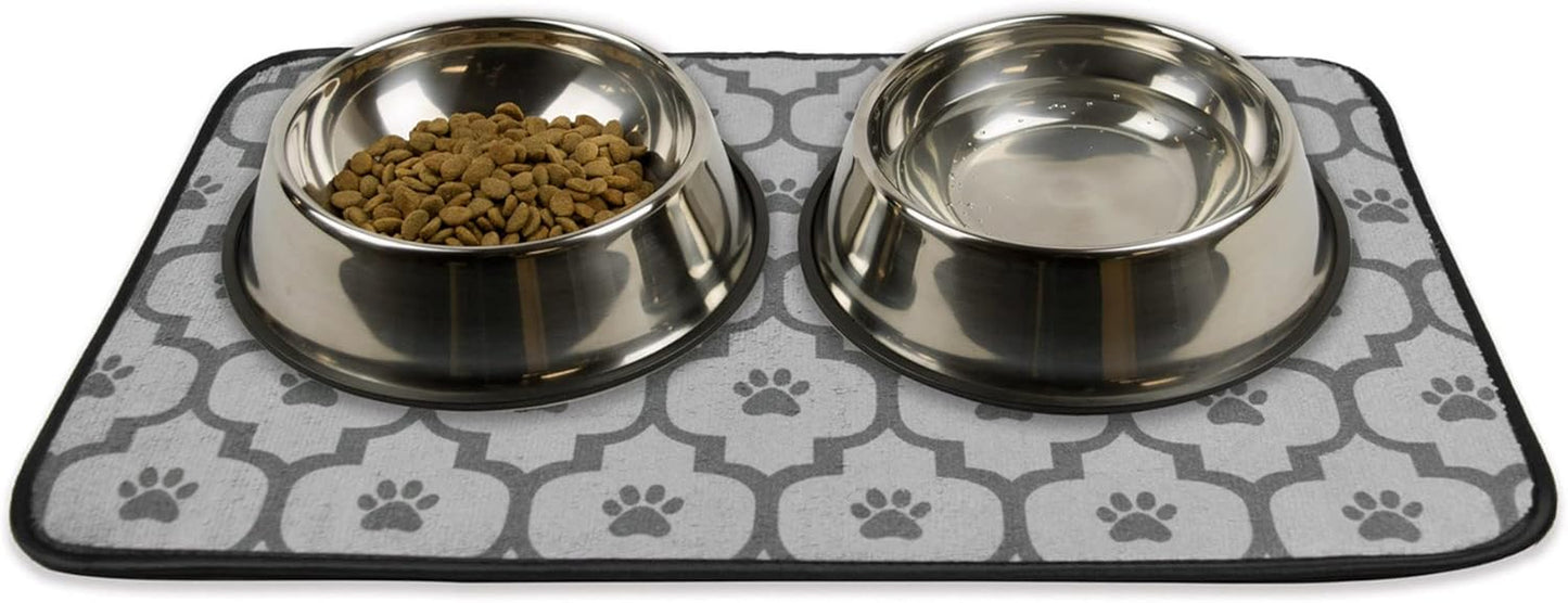 Machine Washable, Ultra Absorbent Pet Mat, 12X18, Gray Lattice