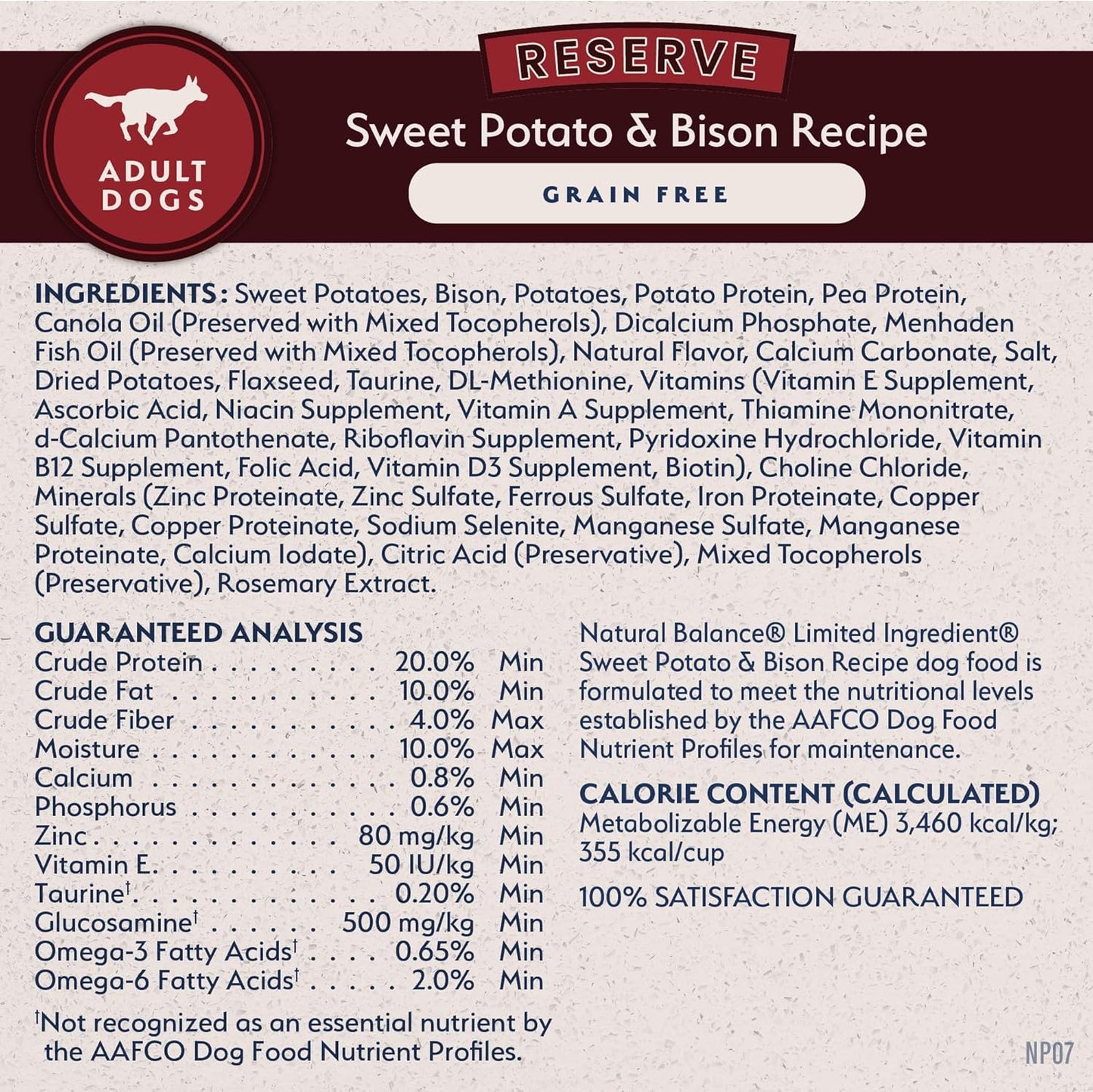 Limited Ingredient Adult Grain-Free Dry Dog Food, Reserve Sweet Potato & Bison Recipe, 4 Pound (Pack of 1)