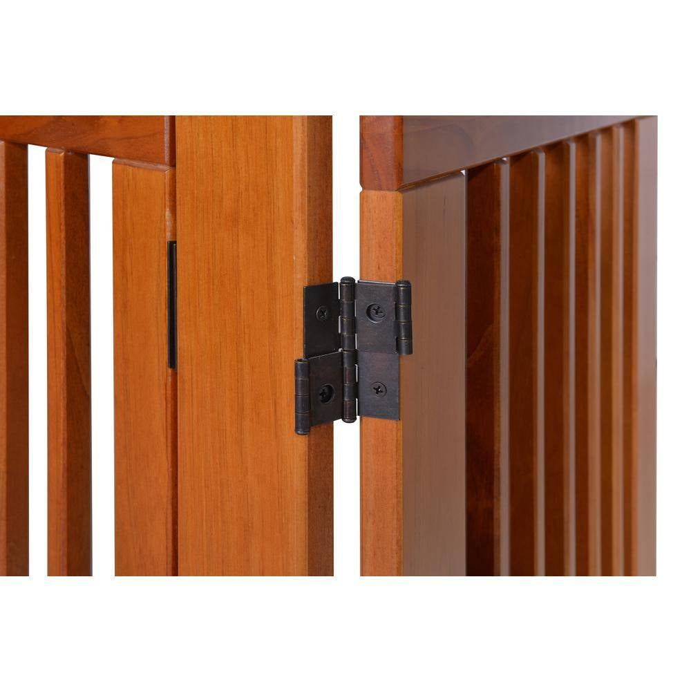 Ruffluv 24 In. H Wood 3-Panel Expansion White Pet Gate with Door
