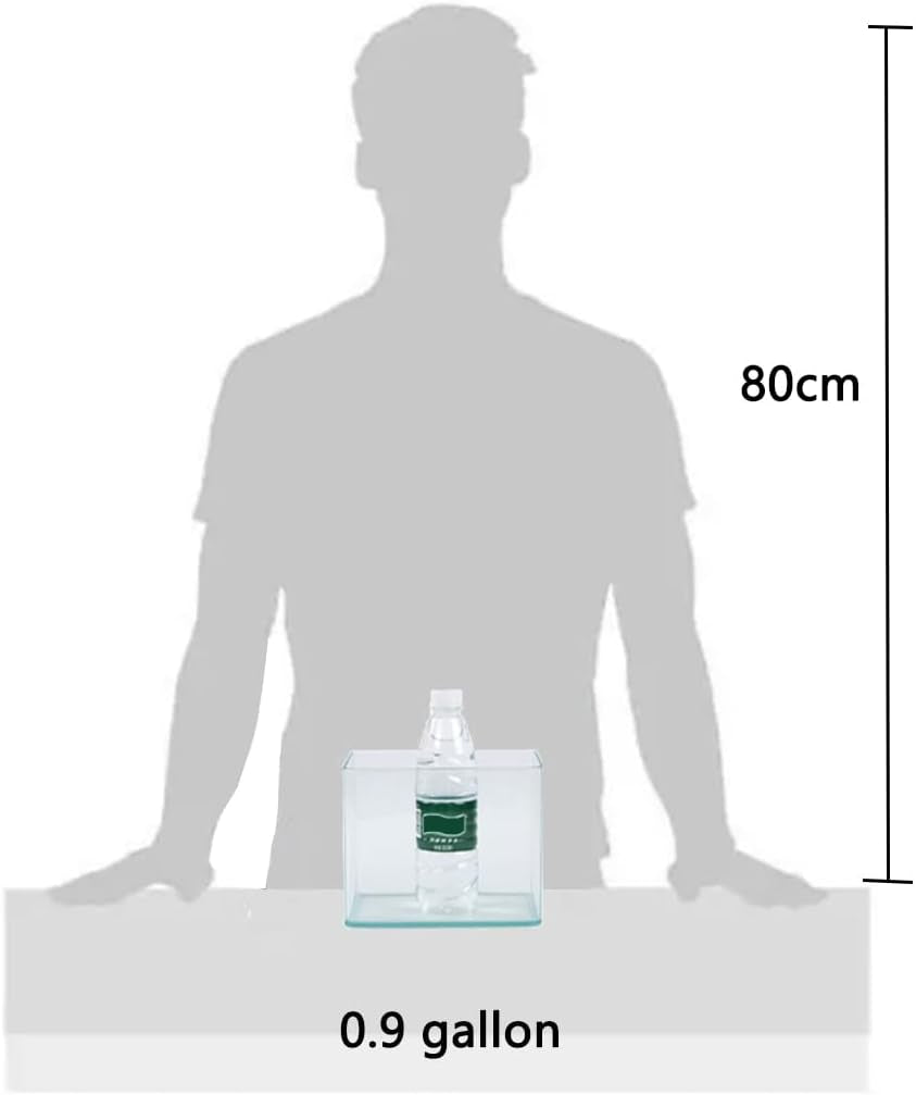0.9 Gallon Aquarium Fish Tank,Rimless Aquarium Tank,7.1" L × 5.1" W × 5.9" H