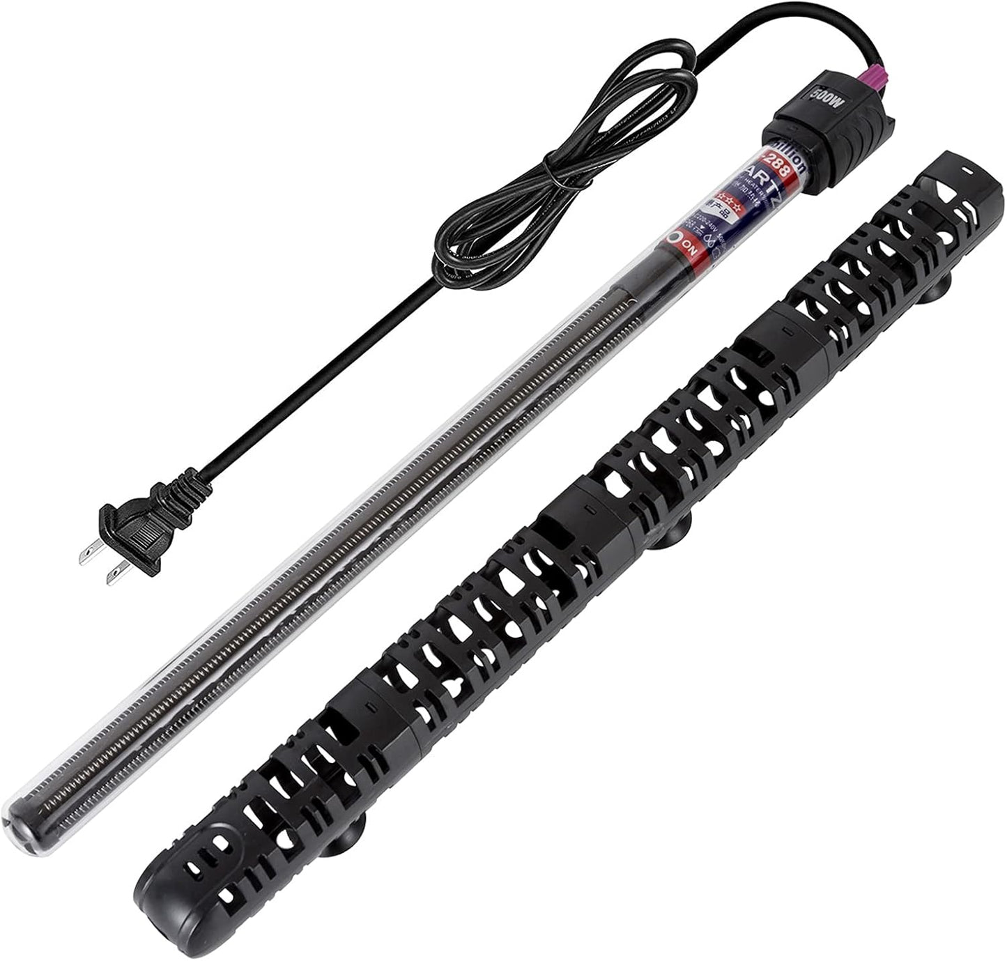 100W/300W/500W Aquarium Heater 500 Watt Fish Tank Heater Submersible Auto Thermostat Turtle Tank Heater 40-90 Gallon with Protective Sleeve and 3 Suckers