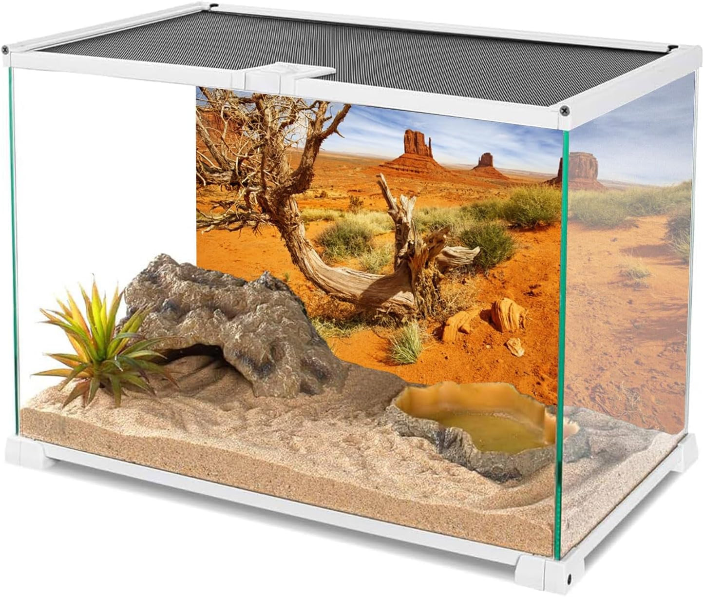 36X18 Inches Reptile Habitat Background Orange Desert Terrarium Background Durable Polyester Background