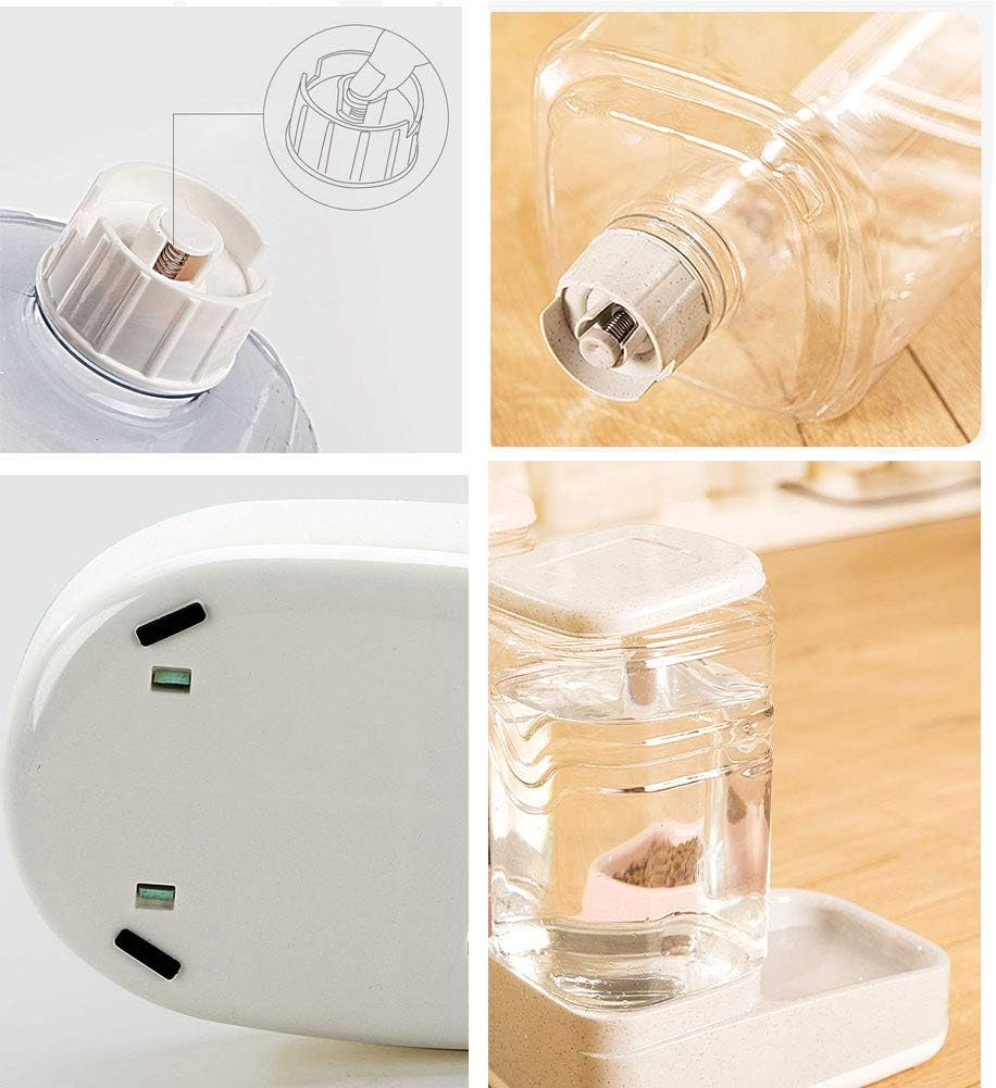 Automatic Pets Feeder and Water Dispenser Set, Dog Cat Gravity Food and Water Dispenser Set with Pet Food Bowl,Easily Clean, 3.8L, for Small Large Pets Puppy Kitten Rabbit