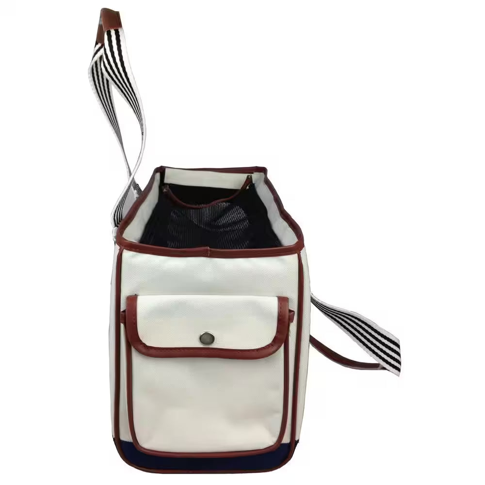 White Fashion Yacht Polo Dog Carrier - Medium