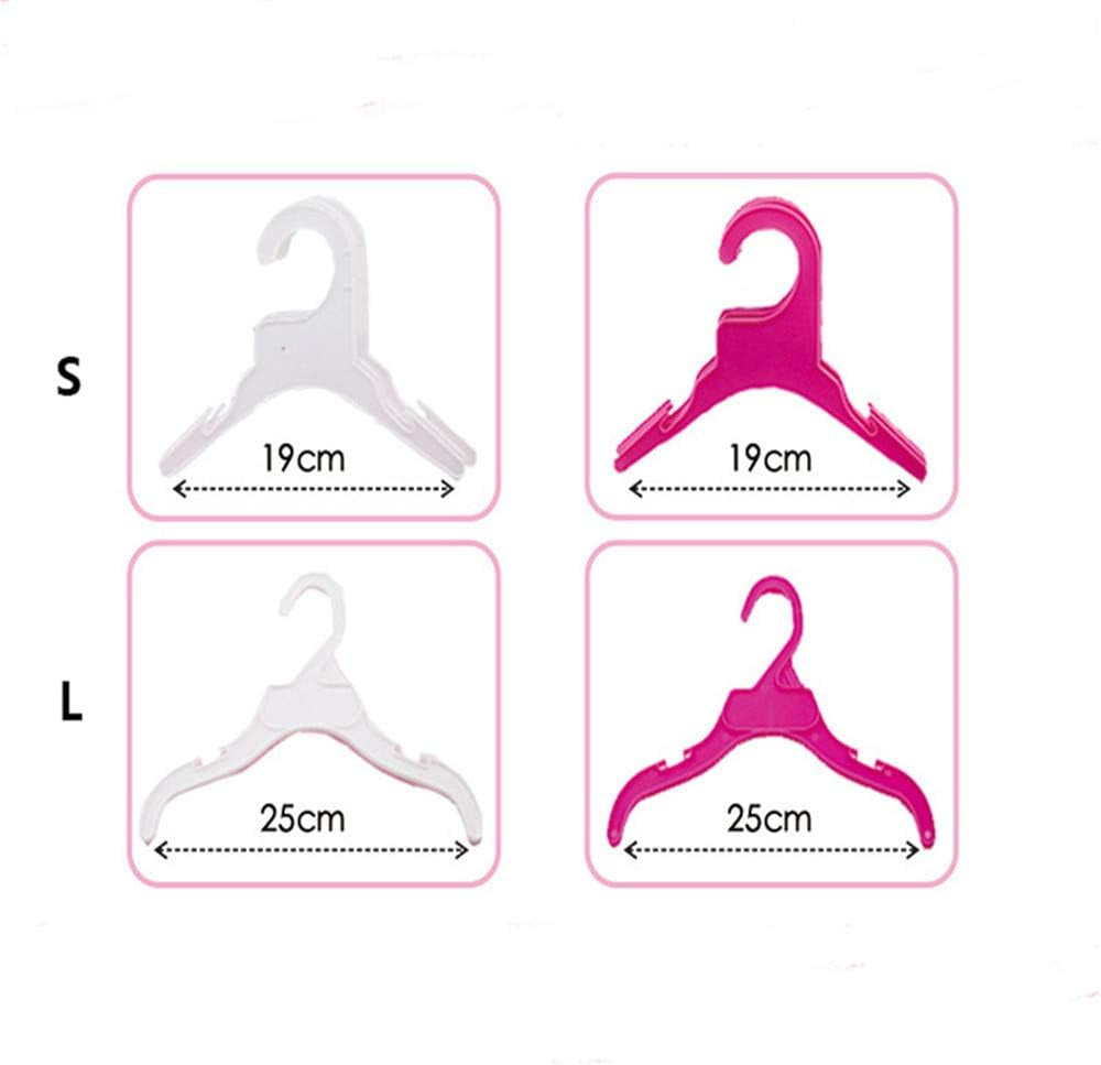 Pet Clothing Hanger, 10PCS Plastic Anti-Skid Dog Puppy Cat Clothes Clothing Rack for Small Animals (Pink, S