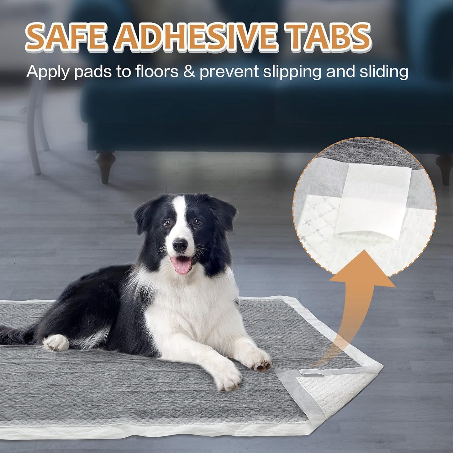 Dog Pee Pads Extra Large 28" X 34", 40 Count, Activated Carbon Charcoal Puppy Pads XL, Potty Pads for Dogs with Adhesive Sticky Tape, Disposable Training Bed Pads for Pets, Doggies, Cats