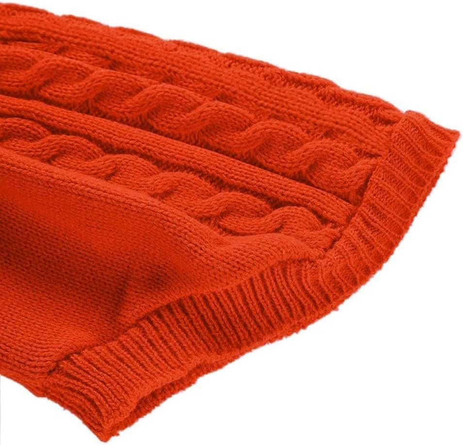Small Dog Sweaters Knitted Pet Cat Warm Dog Sweatshirt Winter Clothes Kitten Puppy Sweater (Xx-Small, Orange)