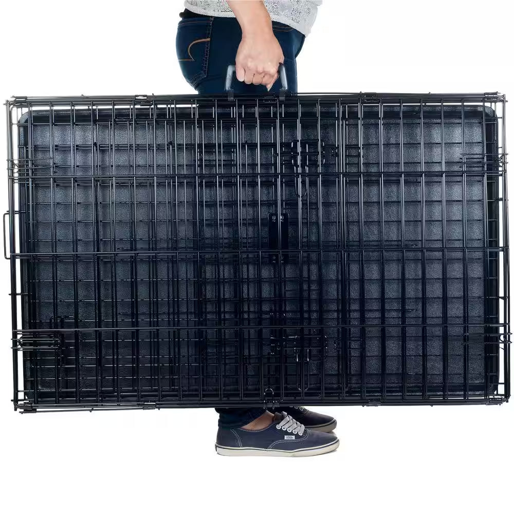 42 In. X 28 In. Foldable Dog Crate Cage with 2 Door