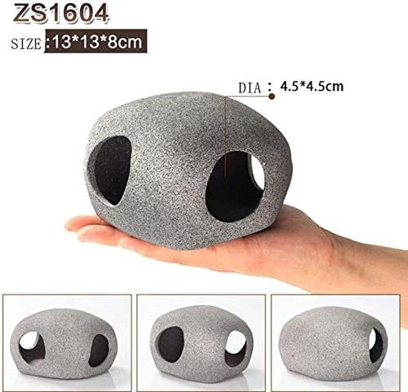 Stone Ceramic Aquarium Ornament - Cichlid Rock Cave Decor Bonsai Hide Spawning (1604)