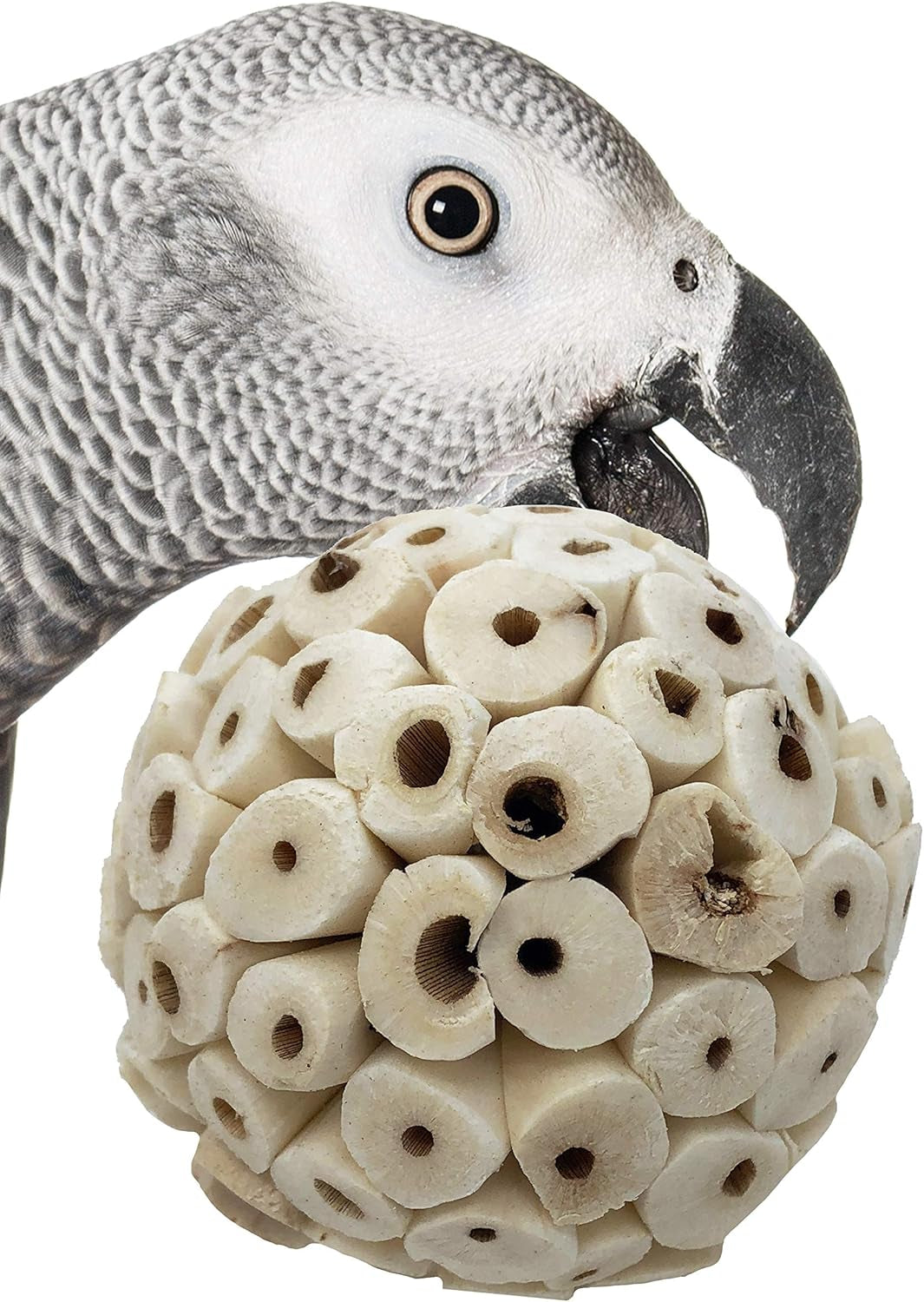 1214 Pk3 All-Natural Sola Atta Balls, 3-Pack, 2" Diameter, Soft and Lightweight Chew and Foot Toys for Birds, Small Pets, and DIY Crafts, Safe for Parrots, Parakeets, and Cockatiels