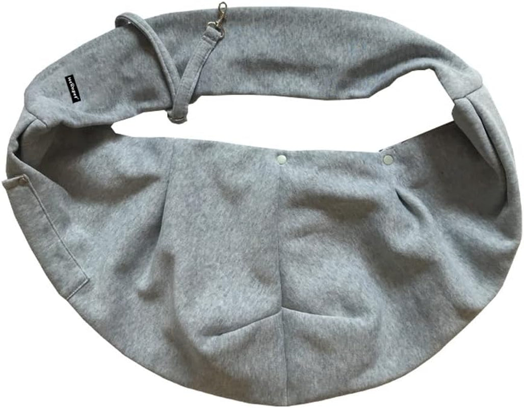Dog Sling Carrier Shoulder Bag for Pets with Mobile Phone Pocket Safety Buckle Security Lock, Suitable for Puppy, Small Dogs, and Cats for Outdoor Travel (Grey)