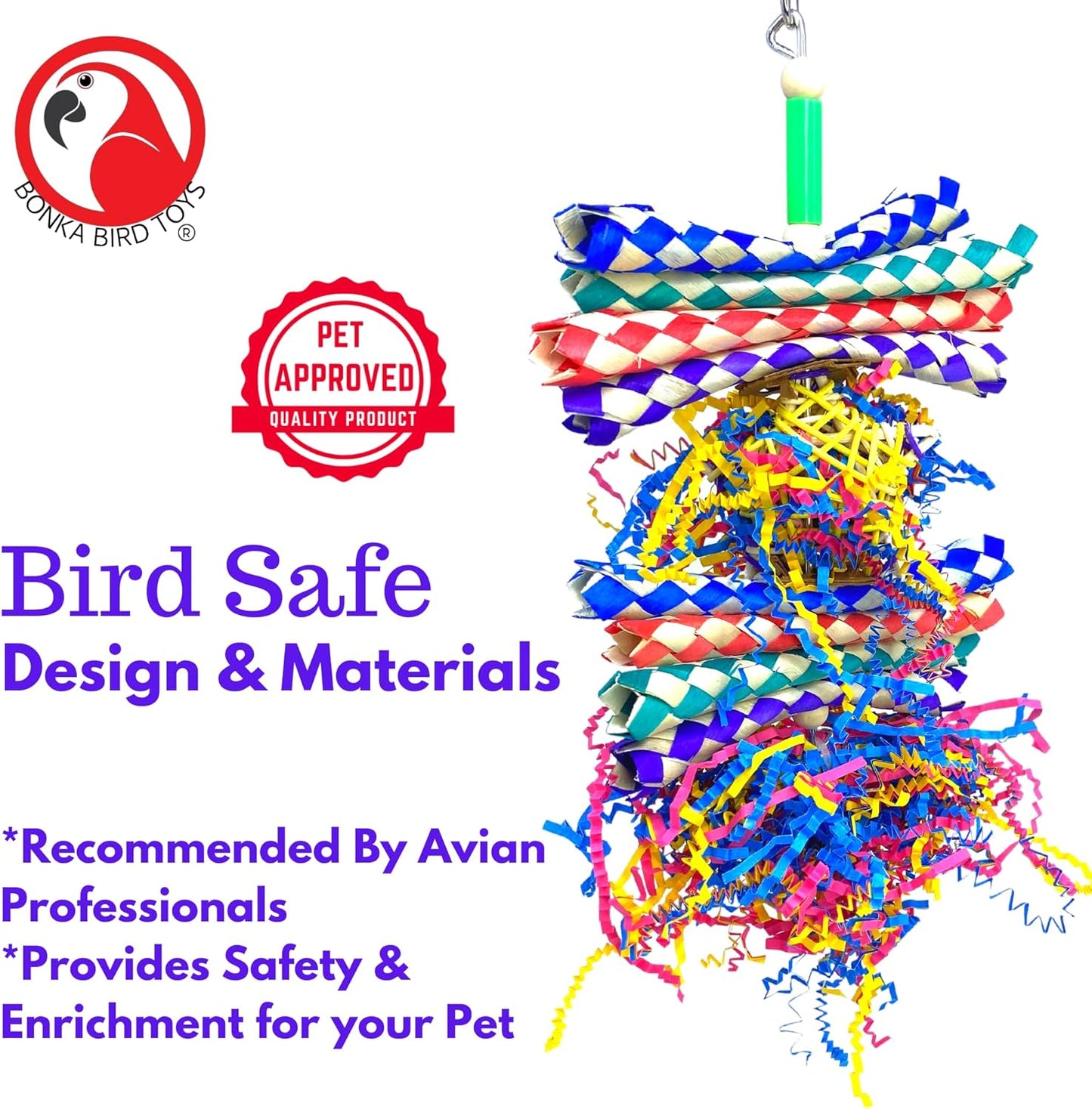 1040 Foraging Star Shred Medium Parrot Cage Toy, Conures, Ringnecks, Quaker, and Similar Breed Sizes