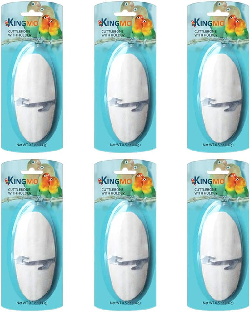 5"-5.5" Bird Cuttlebone for Parakeets, Cuddle Bone with Metal Holder, Cuttlefish Bone for Sharp Beaks, Natural Birds Calcium for Parrots Cockatiels Budgie, 6 Pcs