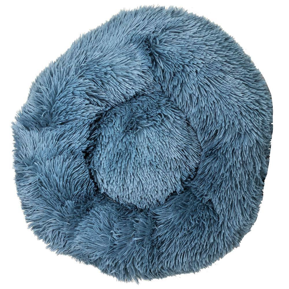 Medium Blue Nestler High-Grade Plush and Soft Rounded Dog Bed