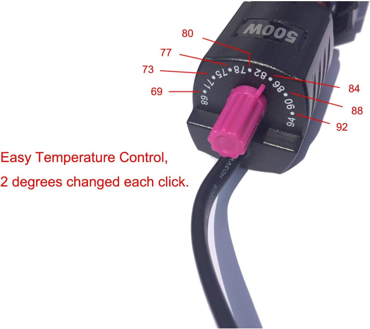 100W/300W/500W Aquarium Heater 500 Watt Fish Tank Heater Submersible Auto Thermostat Turtle Tank Heater 40-90 Gallon with Protective Sleeve and 3 Suckers