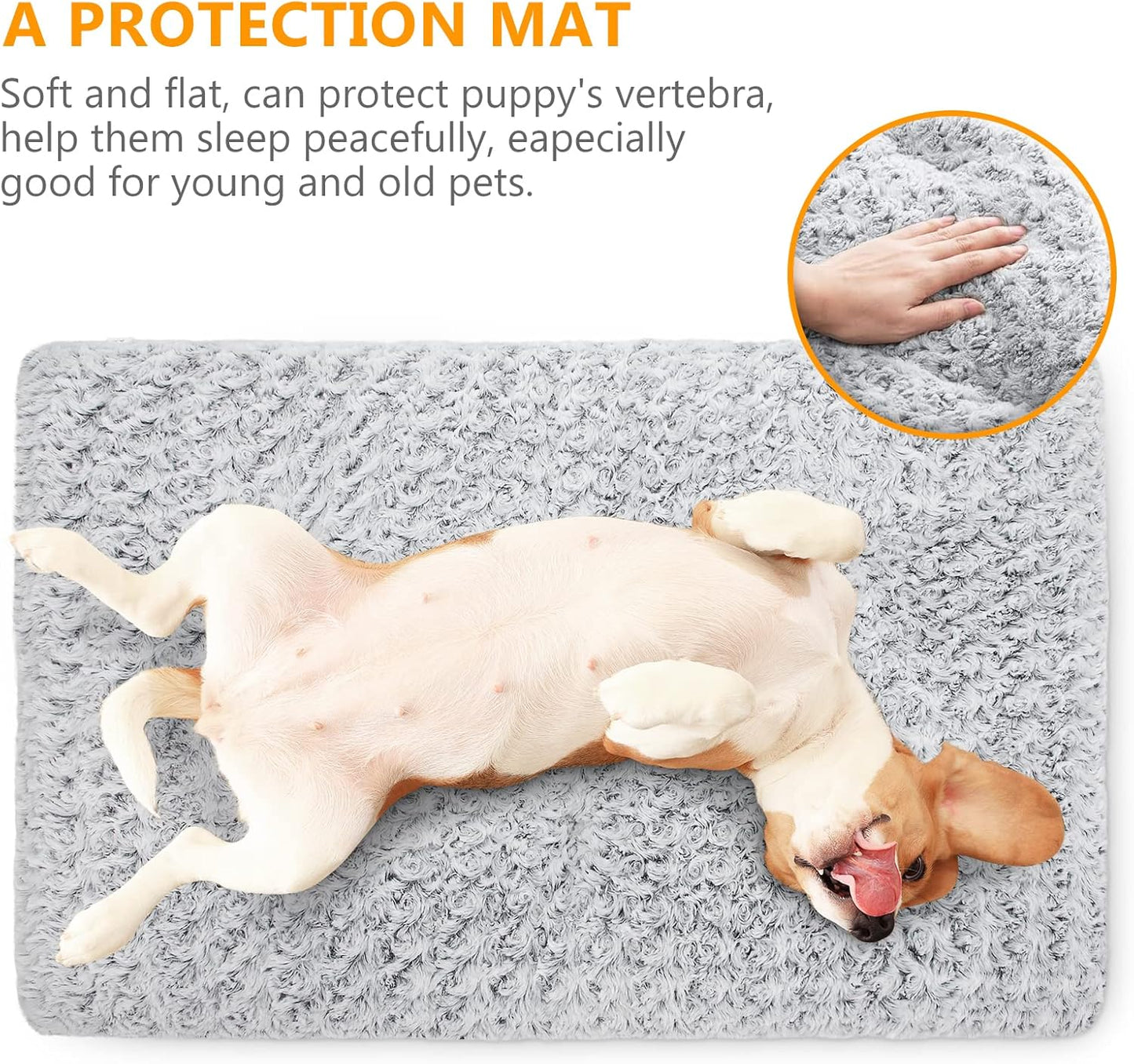 Dog Bed Kennel Pad Washable Anti-Slip Crate Mat for Medium Dogs and Cats (30-Inch)