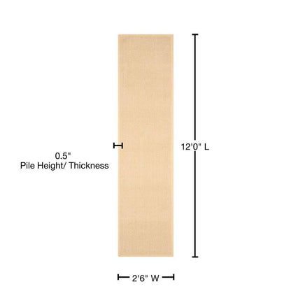 Natural Fiber Maize/Wheat 3 Ft. X 12 Ft. Border Runner Rug