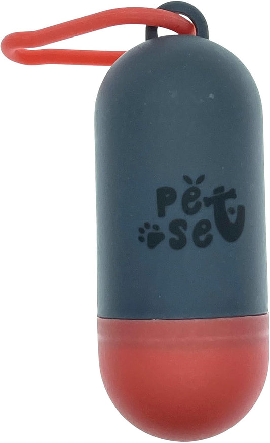 by  Plastic Dispenser for Dog Waste Poop Bags with Leash Clip (Black) (Grey)