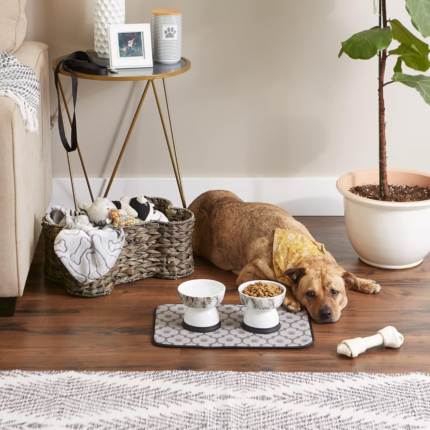 Machine Washable, Ultra Absorbent Pet Mat, 12X18, Gray Lattice