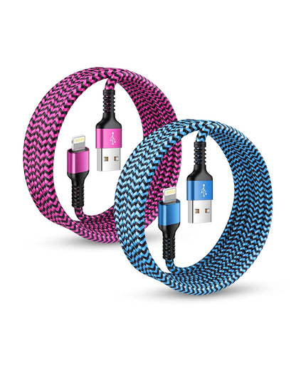 Rapid Charging Iphone Cable, Apple MFI Certified Extension Charging USB Wire, Long Braided Data Sync Transfer Power Line for Iphone 14 13 12 11 Pro Max/10/Xs/Xr/Se, USB to Lightning Cord 10FT | 2Pcs