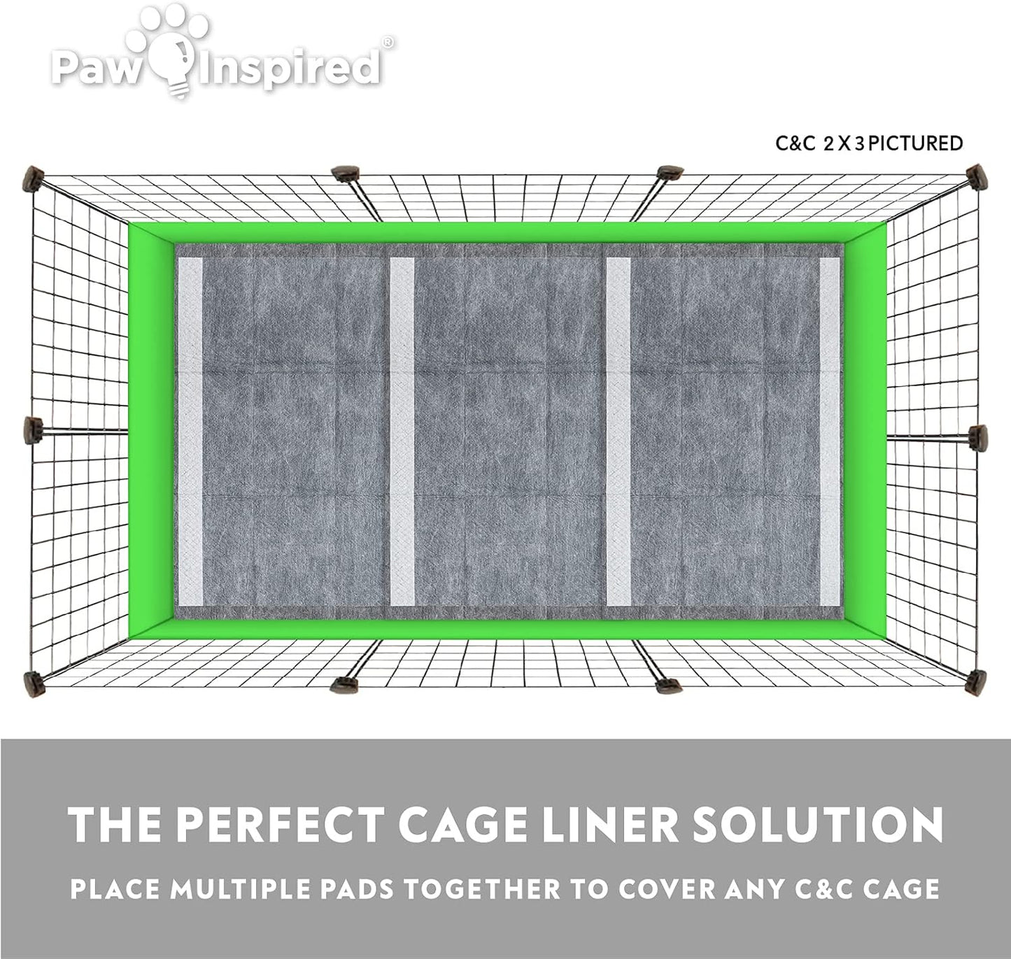 Disposable Guinea Pig Cage Liners | Bamboo Charcoal Odor Controlling | Super Absorbent Liners Pee Pads for Ferrets, Rabbits, Hamsters, and Small Animals (28" X 17" (C&C 2 X 1), 24 Count)