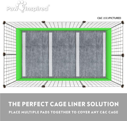 Disposable Guinea Pig Cage Liners | Bamboo Charcoal Odor Controlling | Super Absorbent Liners Pee Pads for Ferrets, Rabbits, Hamsters, and Small Animals (28" X 17" (C&C 2 X 1), 24 Count)
