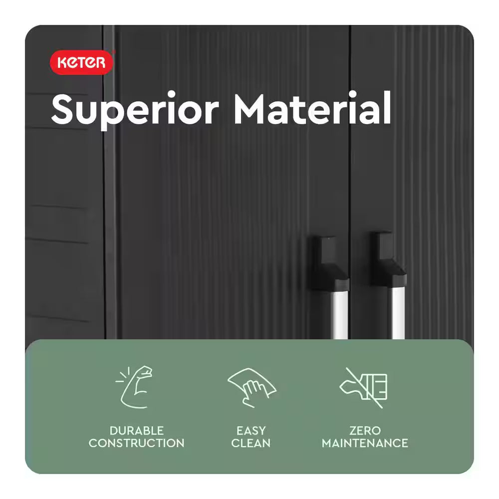 Premium One 35 In. W X 71.7 In. H. X 18.5 In. D 5-Shelf Resin Freestanding Cabinet in Black