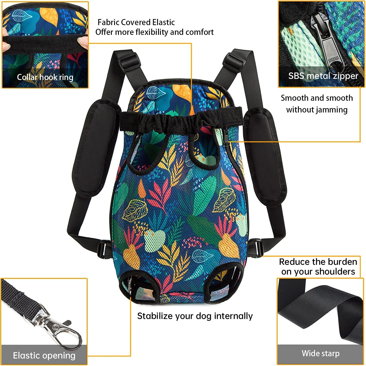 Pet Dog Carrier Backpack Legs Out Adjustable Pet Front Cat Backpack Carrier Travel Bag for Traveling Hiking Camping for Small Medium Dogs Cats Puppies