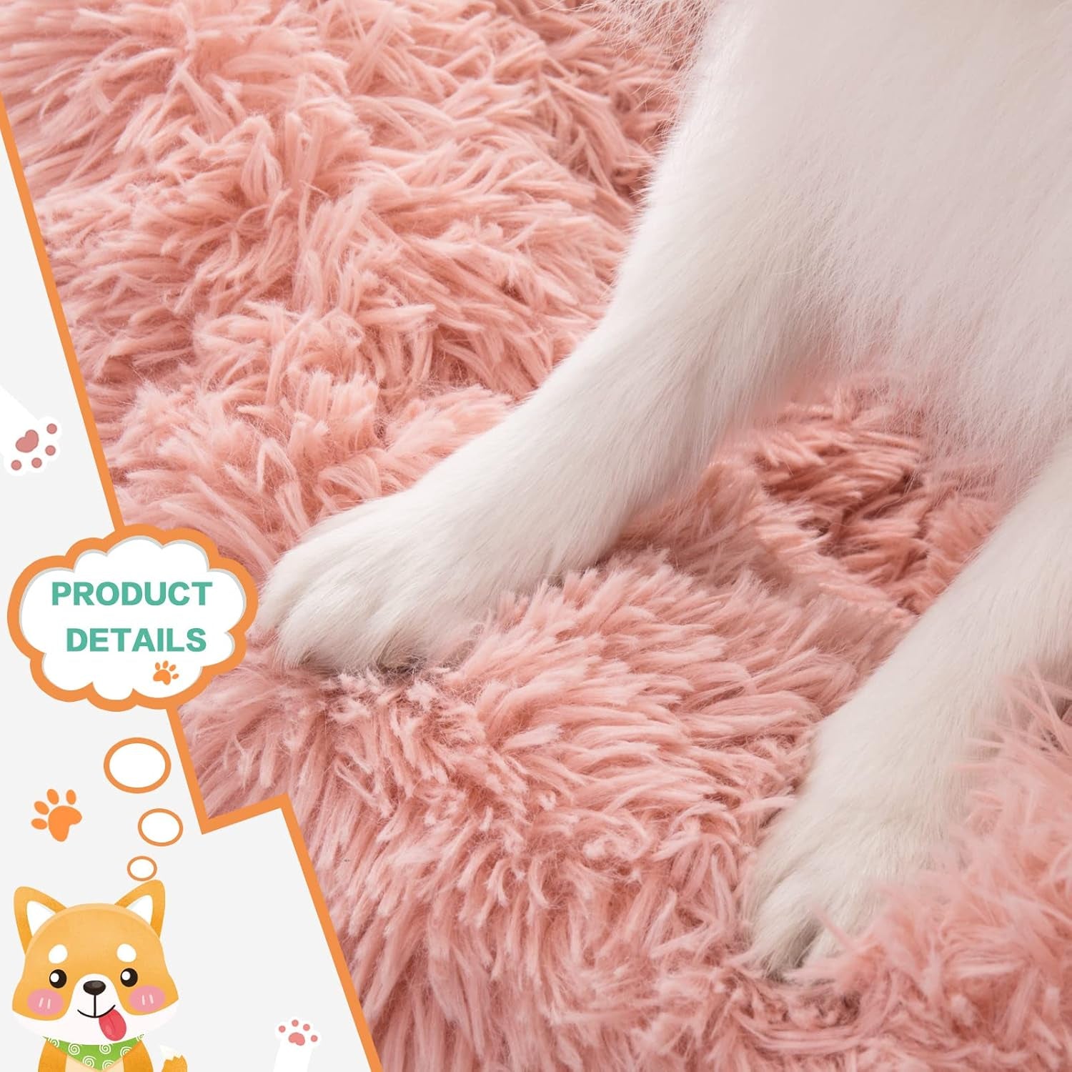 Calming Donut Dog Bed for Small to Medium Dogs & Cats - Plush Faux Fur Anti-Anxiety Pet Bed with Machine Washable Cover & Non-Slip Base