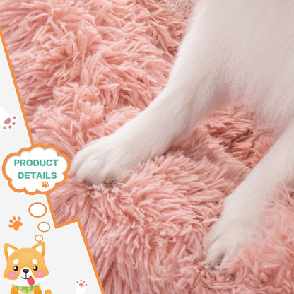Calming Donut Dog Bed for Small to Medium Dogs & Cats - Plush Faux Fur Anti-Anxiety Pet Bed with Machine Washable Cover & Non-Slip Base