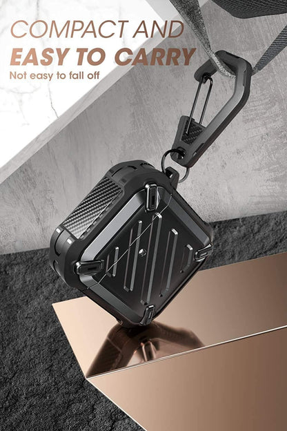 Unicorn Beetle Pro Series Case Designed for Airpods 1 & 2, Full-Body Rugged Protective Case with Carabiner for Apple Airpods 1St & 2Nd (Black)