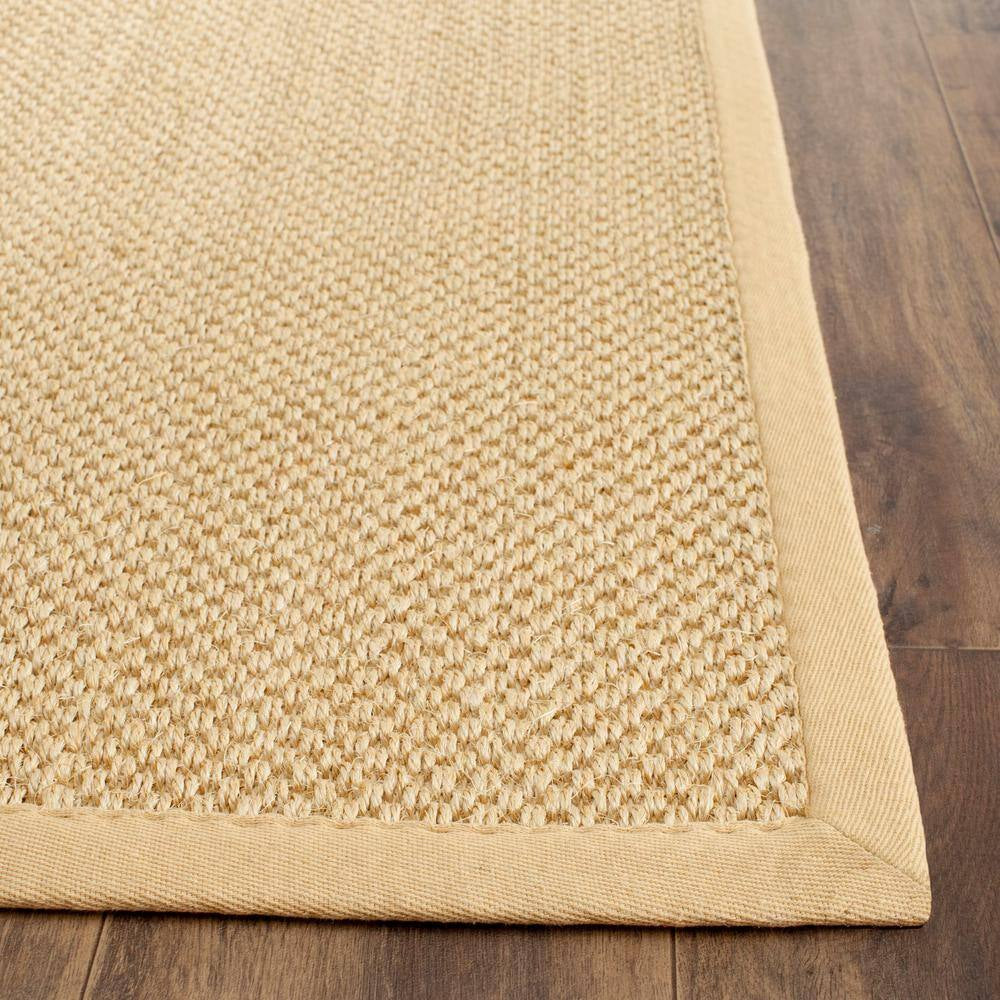 Natural Fiber Maize/Wheat 3 Ft. X 12 Ft. Border Runner Rug