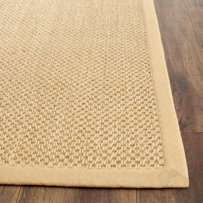 Natural Fiber Maize/Wheat 3 Ft. X 12 Ft. Border Runner Rug
