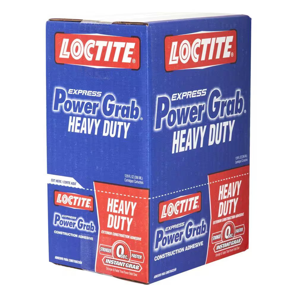 Power Grab Heavy-Duty Instant Grab 9 Oz. Latex Construction Adhesive White Cartridge (12-Pack)