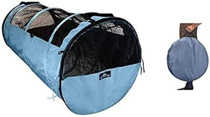 Pet Tube Soft Car Crate Large Kennel the Safe Dog and Cat Travel Mobile Home Pet Limo with Seat Belts and Storage Bag 47Lx24H Grey Color
