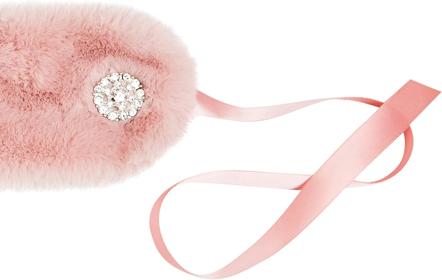 Soft & Comfy Blush Pink Faux Fur Dog Scarf with Princess-Like Diamonds, Medium