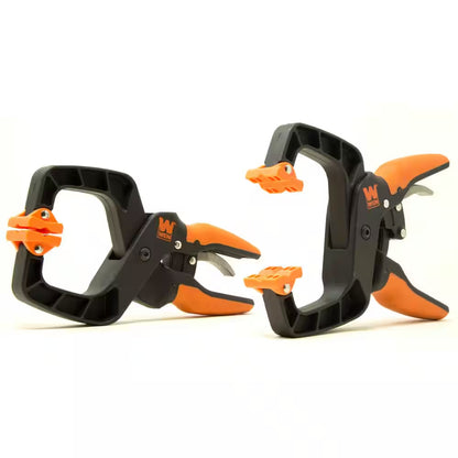 Quick-Release Ratcheting Hand Clamps with 2 In. Jaw Opening and 2 In. Throat Set (2-Piece)